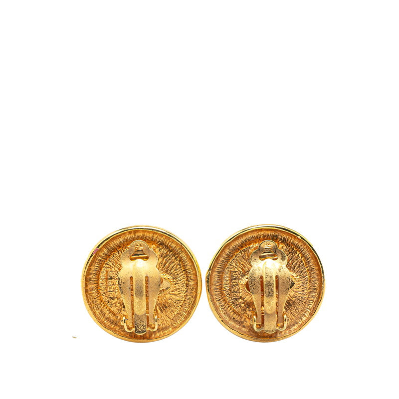 Chanel Gold Plated Coco Mark Earrings Bag