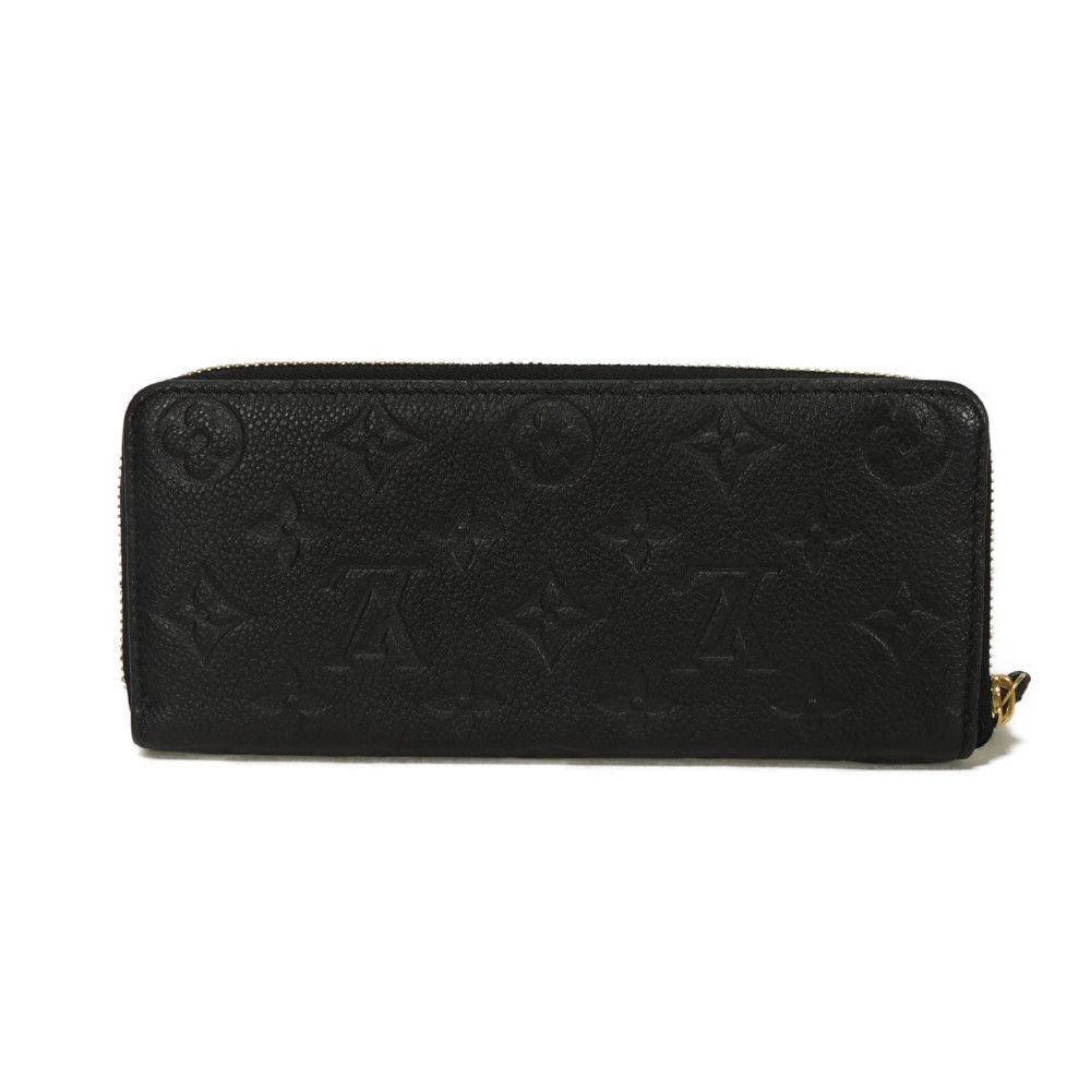 Louis Vuitton Long Purse M60171 Implant embossed Monogram Leather Black Wallet Case