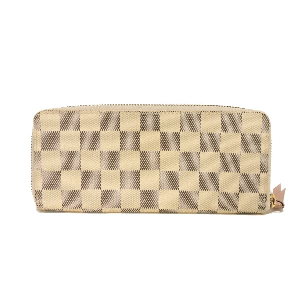 Louis Vuitton Long Purse N61264 Damier Azur Leather Canvas Pink Wallet Case