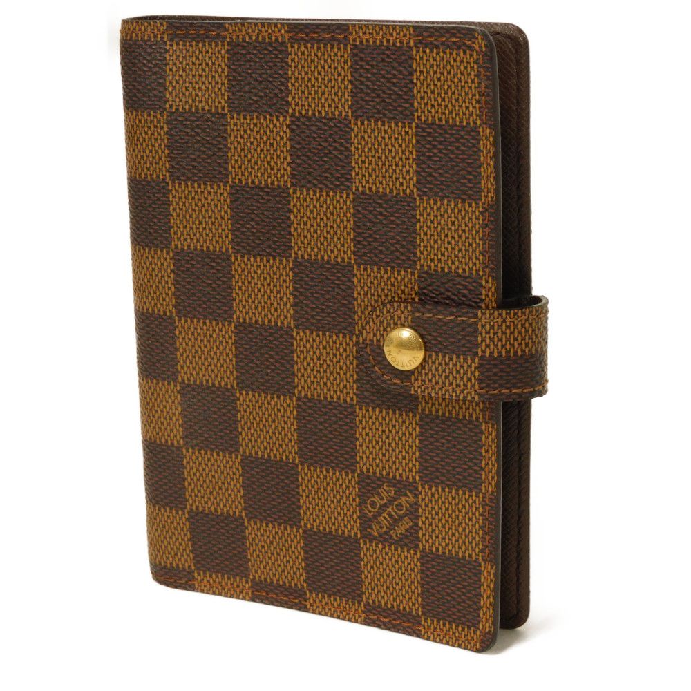 Louis Vuitton Notebook cover R20700 Damier x Leather Canvas Brown Handbag