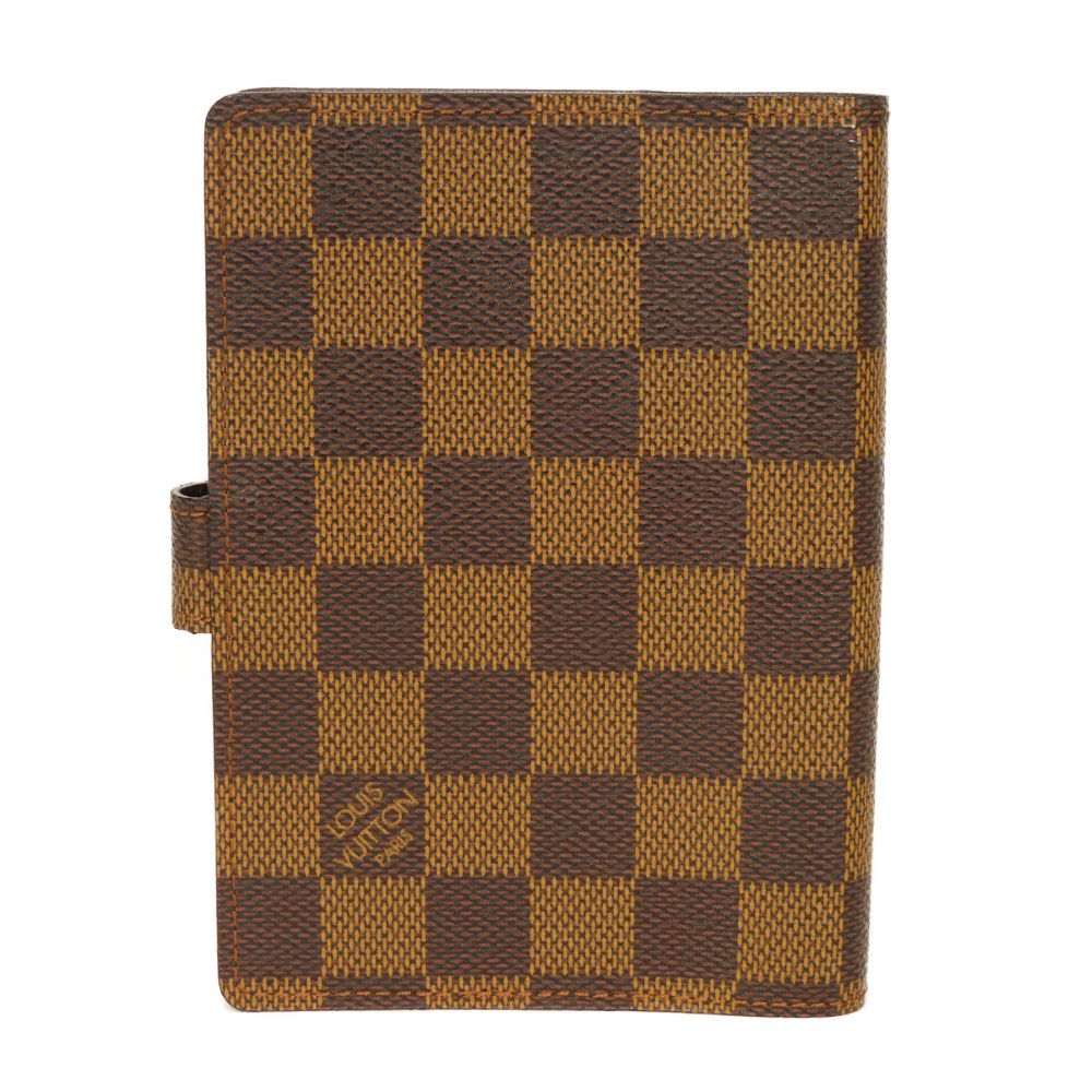 Louis Vuitton Notebook cover R20700 Damier x Leather Canvas Brown Handbag
