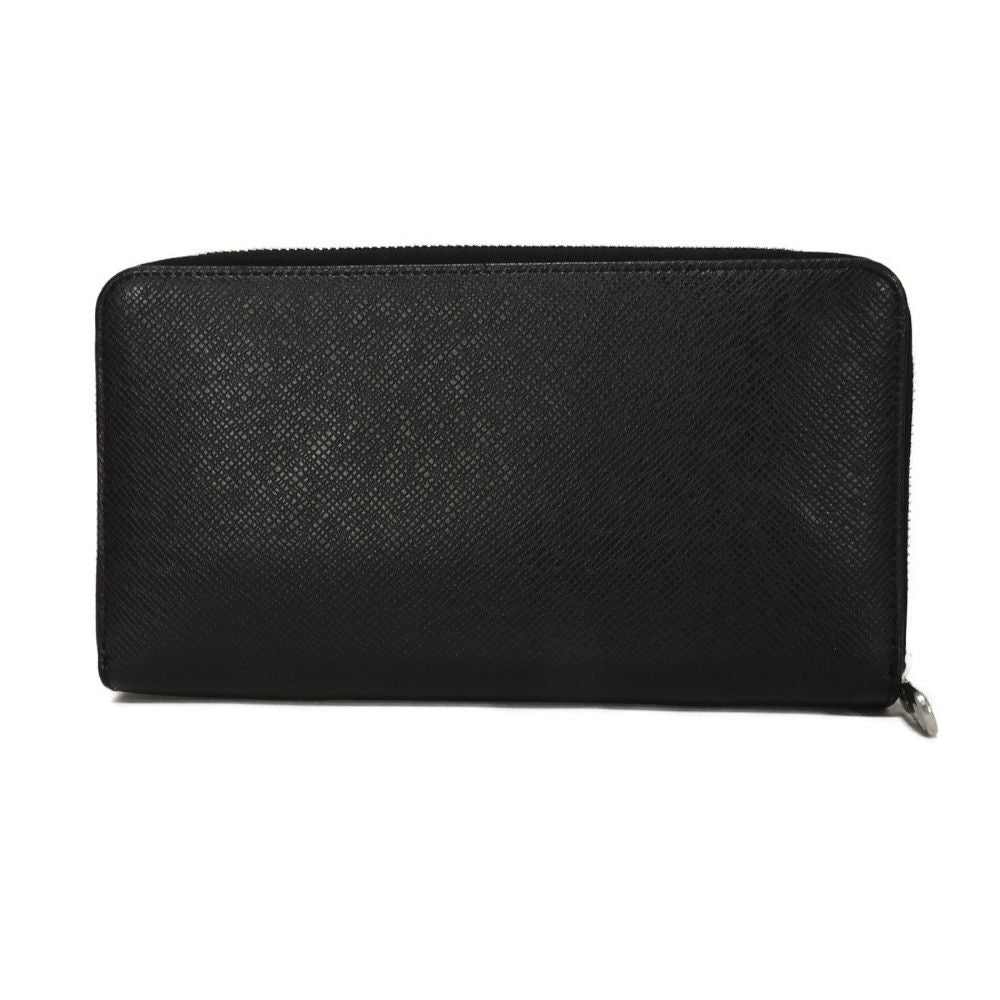 Louis Vuitton Long Purse M30056 Taiga stamped Leather Black Wallet Case