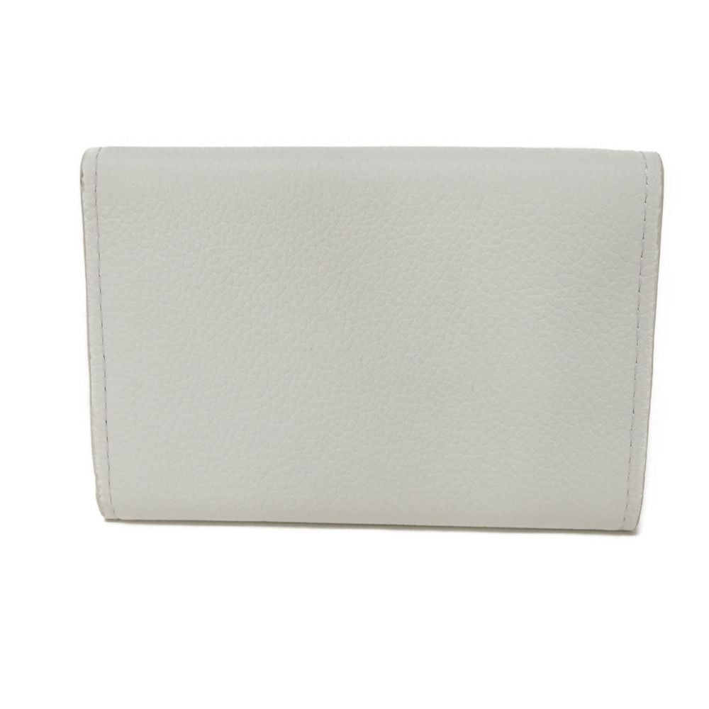 Louis Vuitton Tri-fold M68482 Grain embossed snow Leather Calf Mini Logo Wallet Case