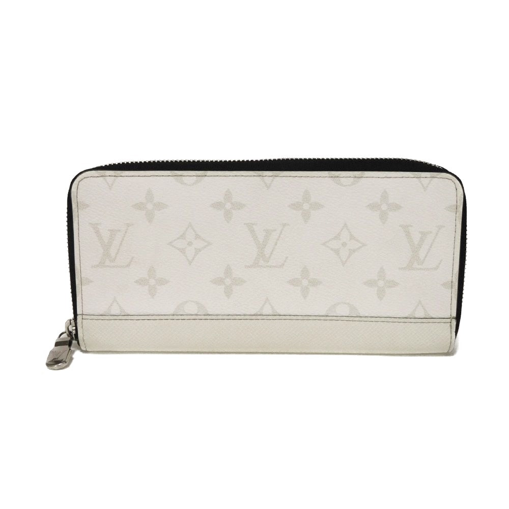 Louis Vuitton Long Purse M14127 Taiga embossed Monogram Leather Canvas White Wallet Case