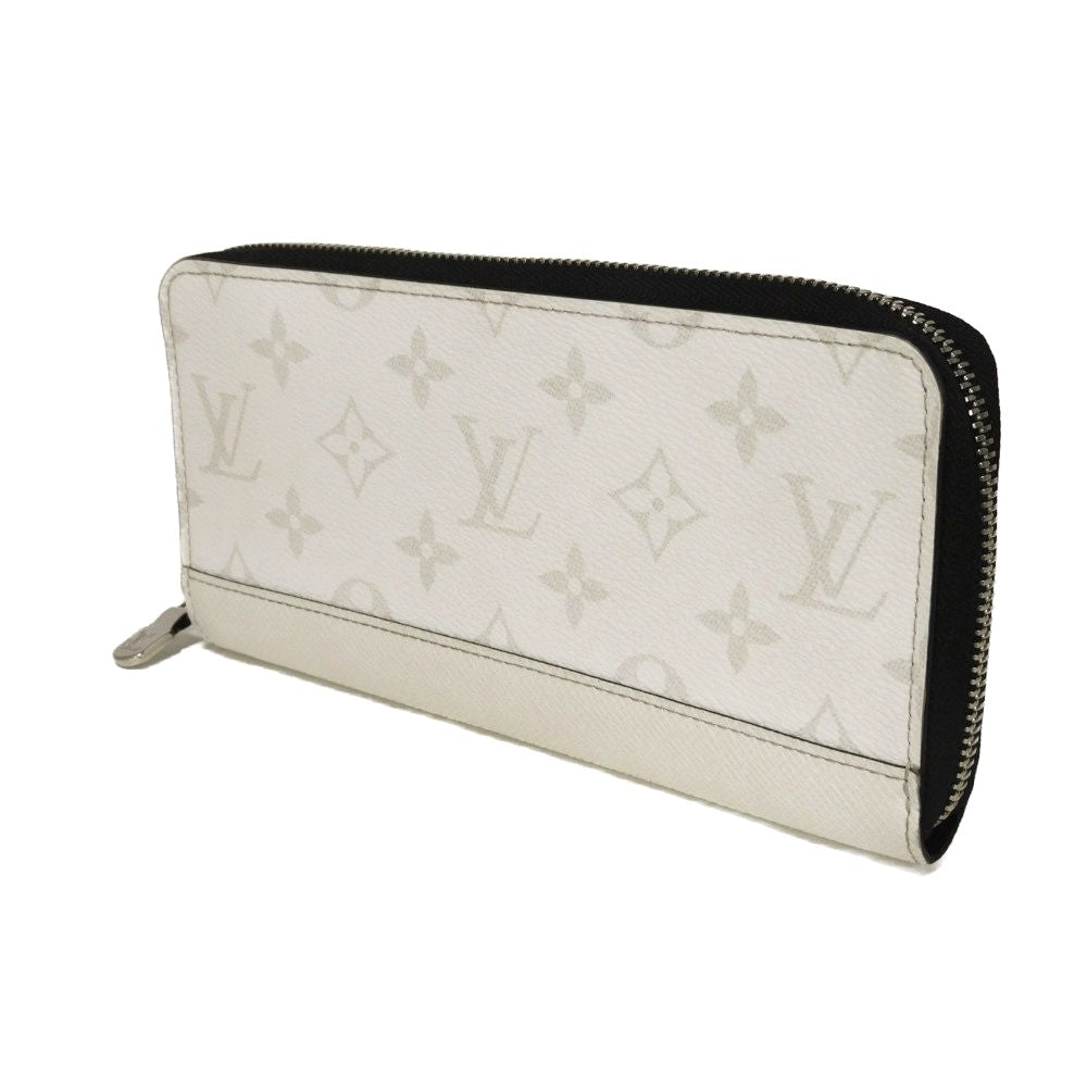 Louis Vuitton Long Purse M14127 Taiga embossed Monogram Leather Canvas White Wallet Case