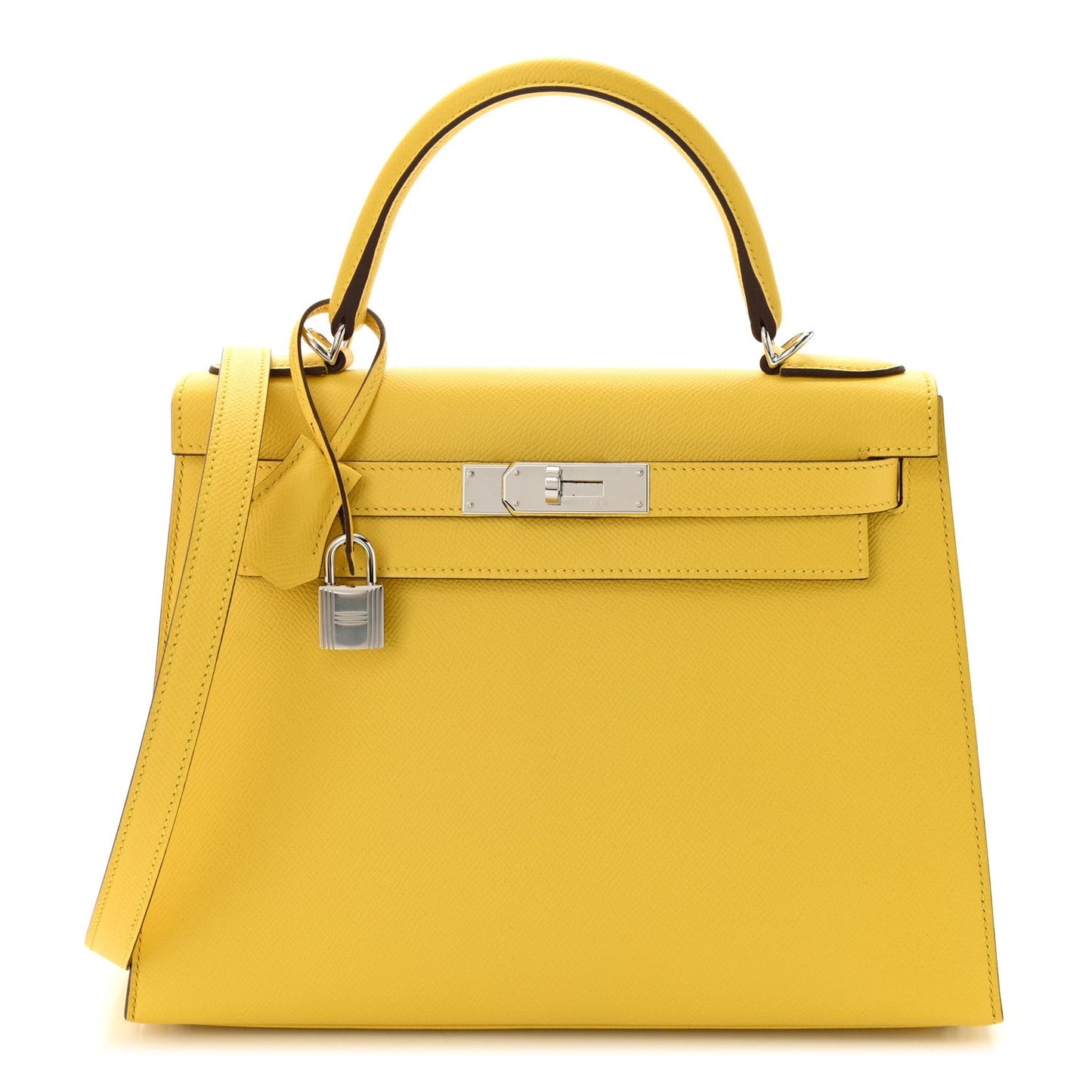 Hermes Epsom Kelly Sellier Jaune De Naples Handbag Travel Bag