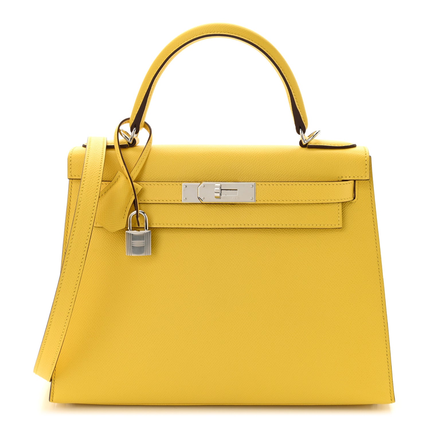 Hermes Epsom Kelly Sellier Jaune De Naples Handbag Travel Bag