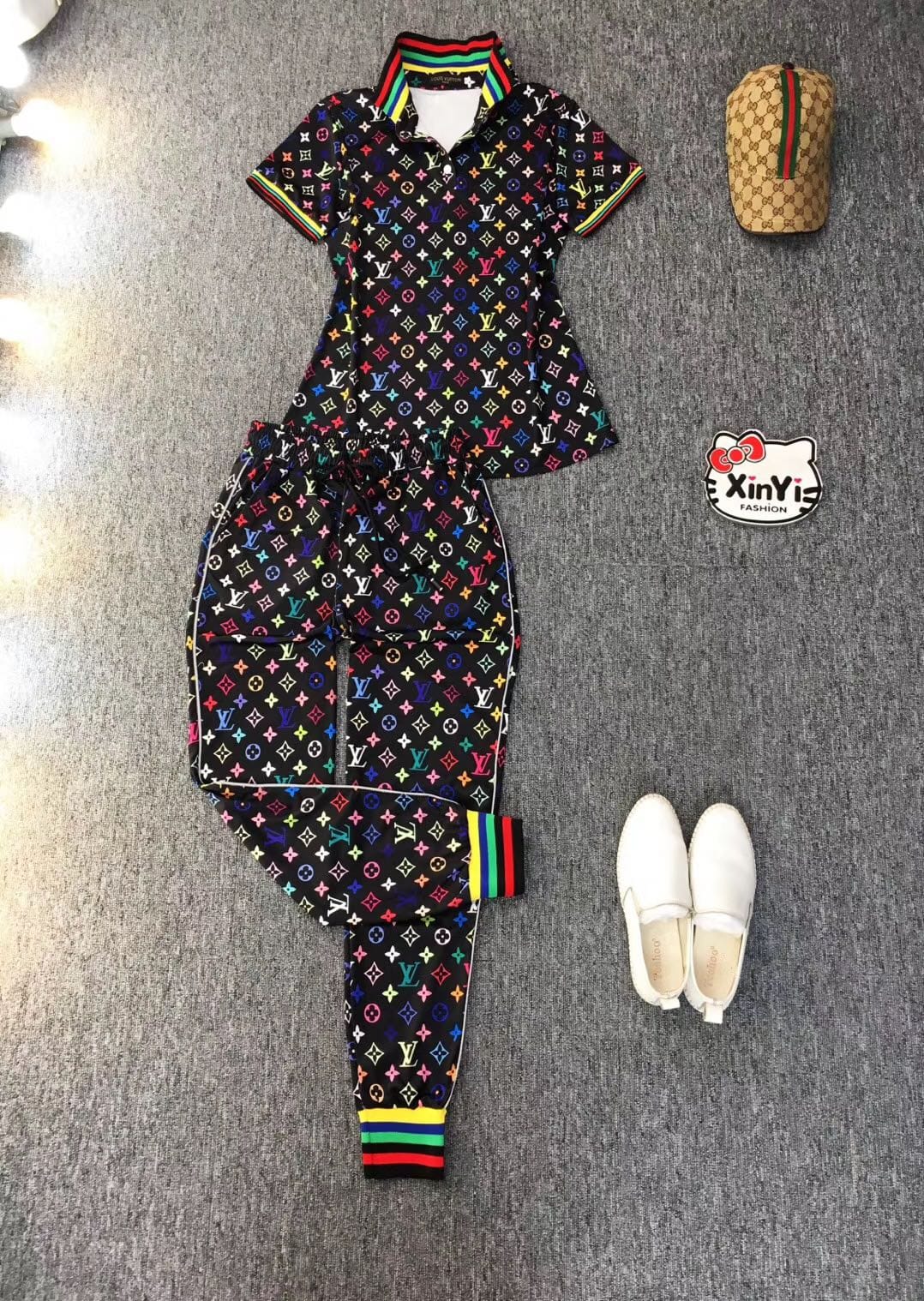 Louis Vuitton Jogger and Tshirt (reflective in the dark)