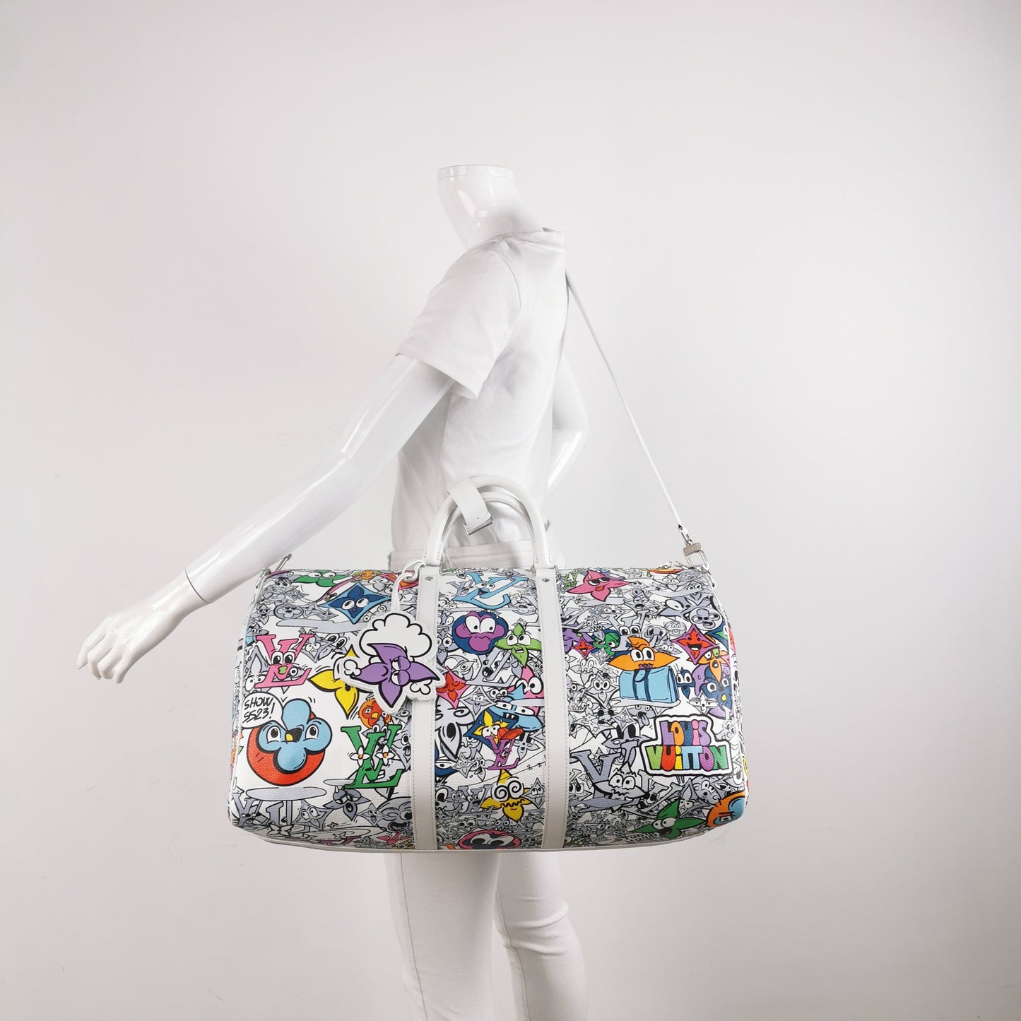 Louis Vuitton Comics Keepall 50 Multi-color White Travel Bag