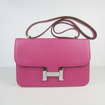 Hermes Luxury Constance Cm Togo Bag Peach Leather Silver Travel Bag