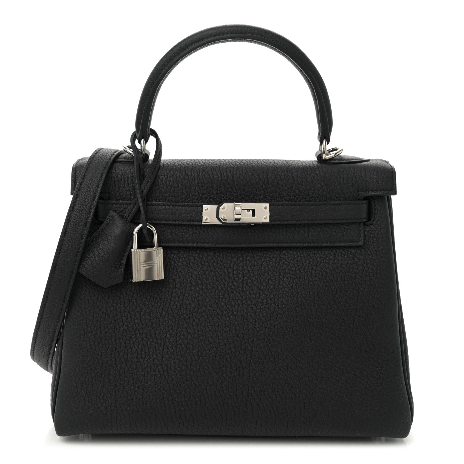 Hermes Togo Kelly Retourne Handbag Black Travel Bag