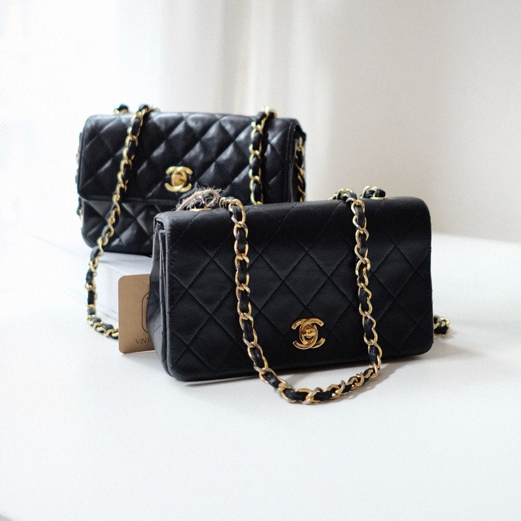 Chanel   lambskin quilted full flap bag