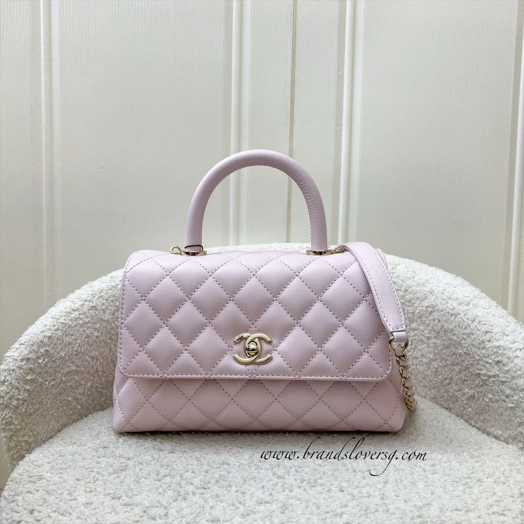 Chanel Small (24Cm) Coco Handle In 22P Light Pink Caviar And Lghw ( ) Bag