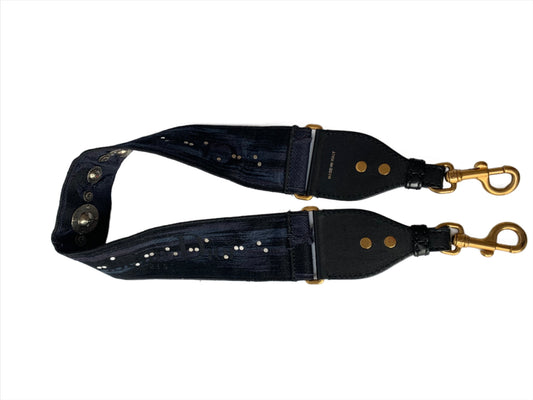 Dior Saddle Strap Navy With And Metal Handbag Canvas Logo Travel Bag