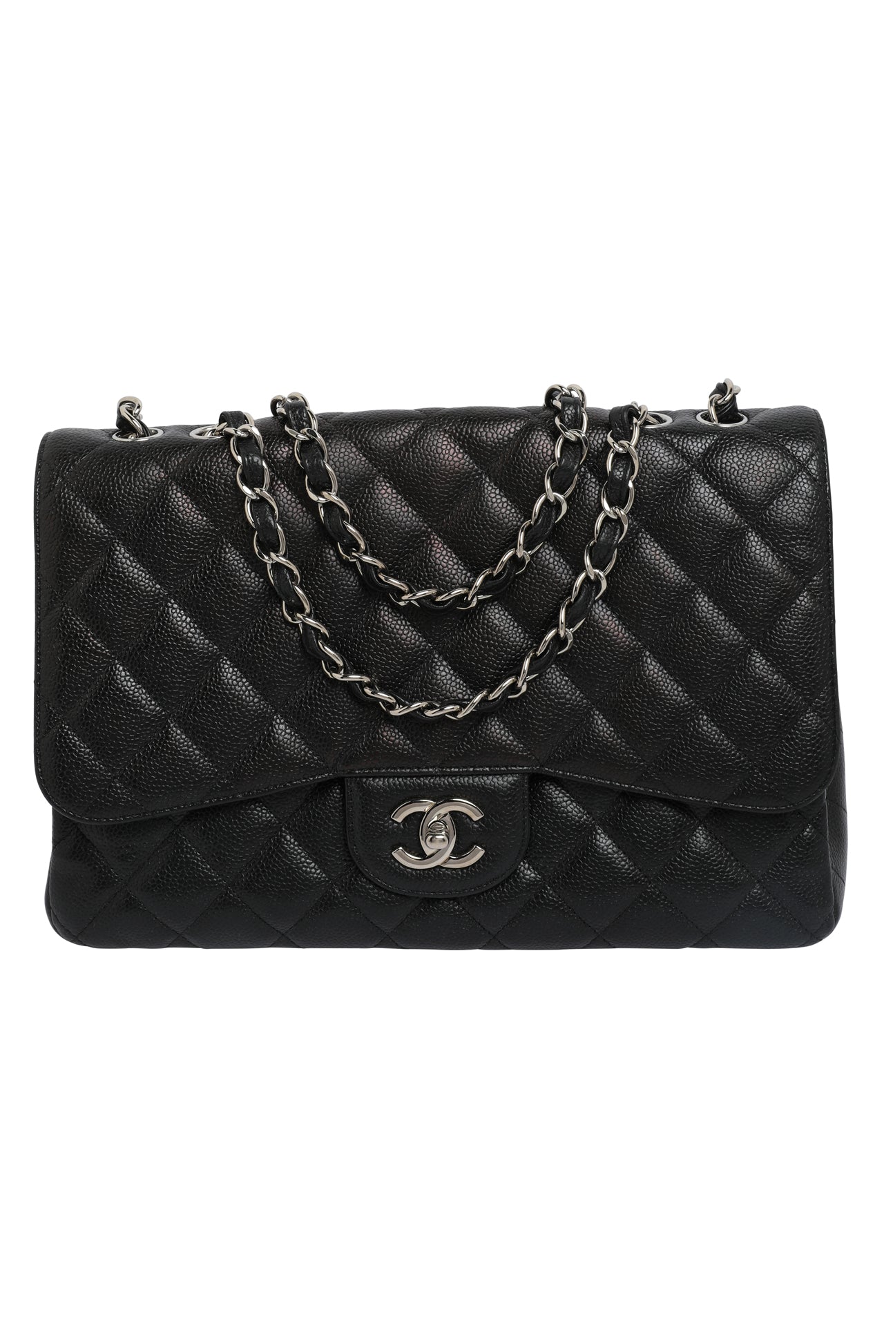CHANEL Caviar Quilted Single Flap Bag Large