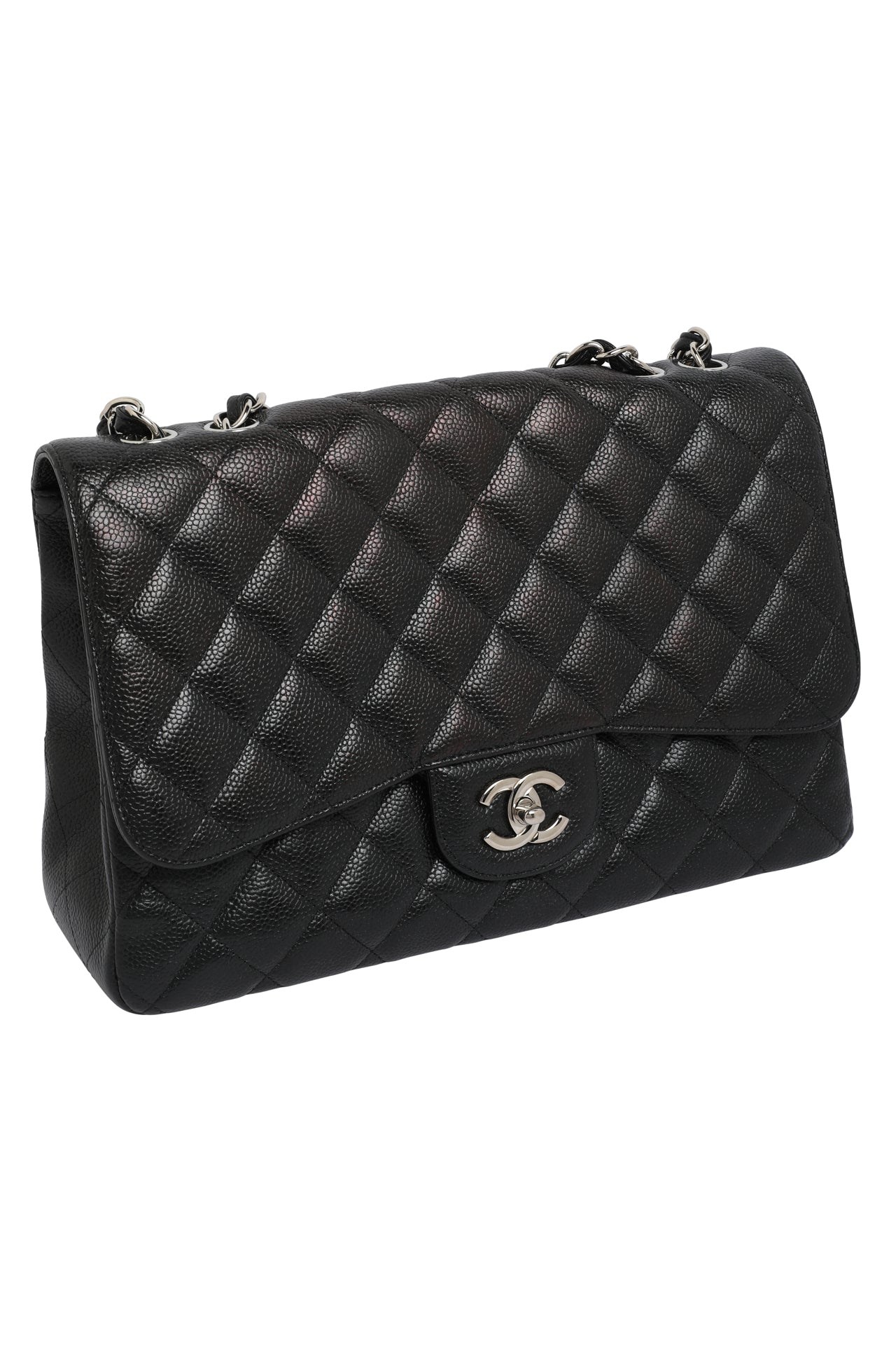 CHANEL Caviar Quilted Single Flap Bag Large