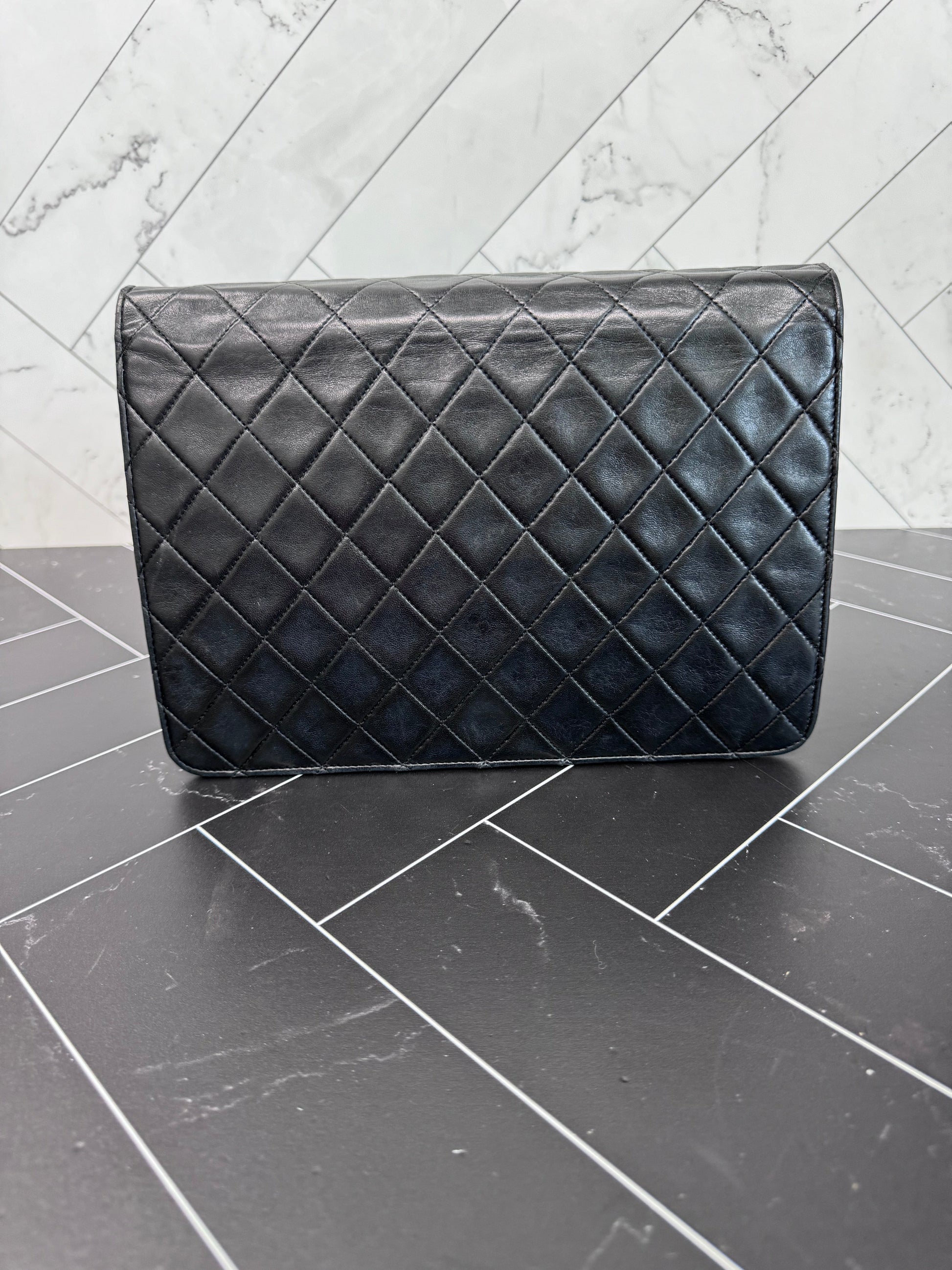 Chanel   Black Lambskin Medium Single Flap