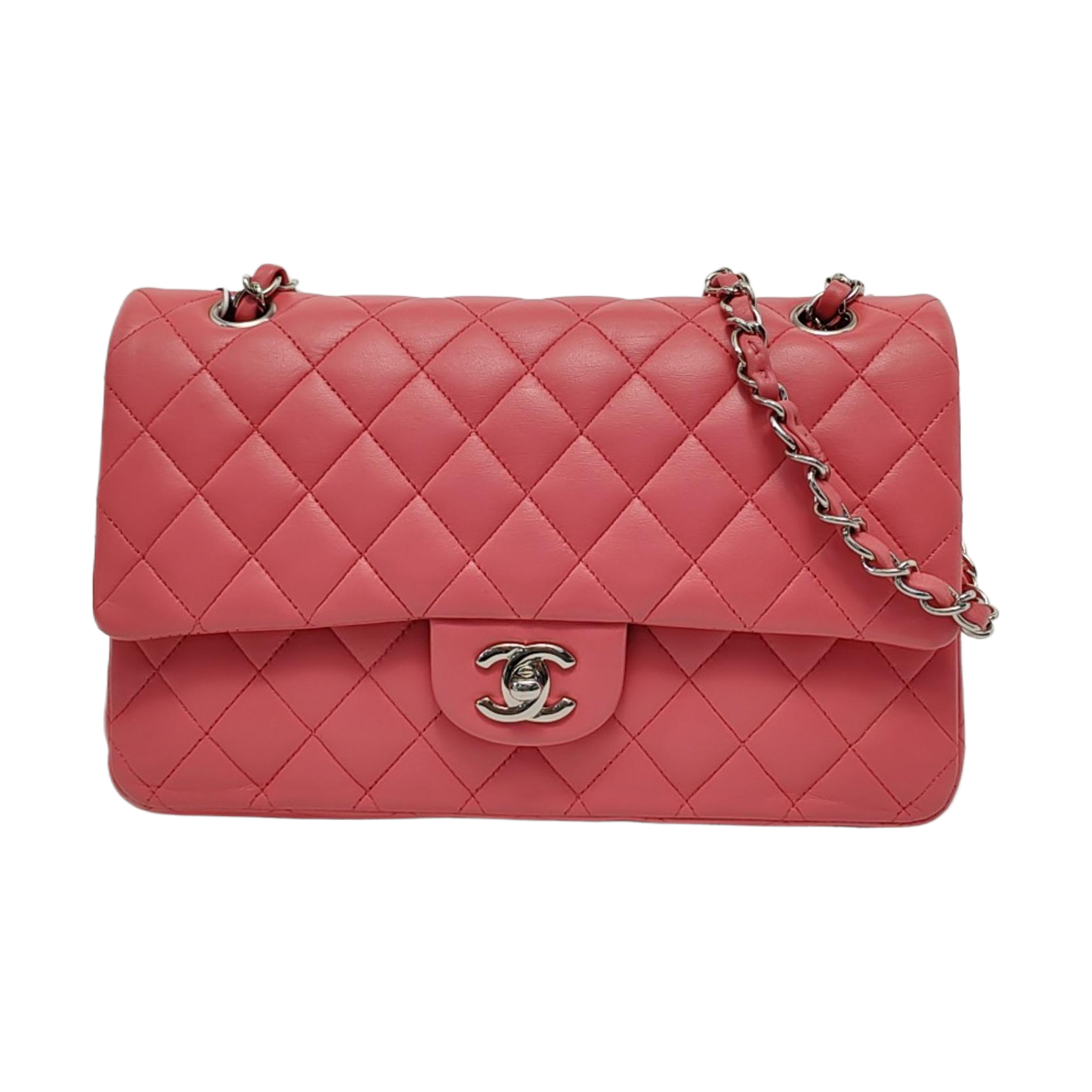 Chanel Timeless Classic Flap Lambskin Hardware Pink Gold Leather Handbag Hardware 1