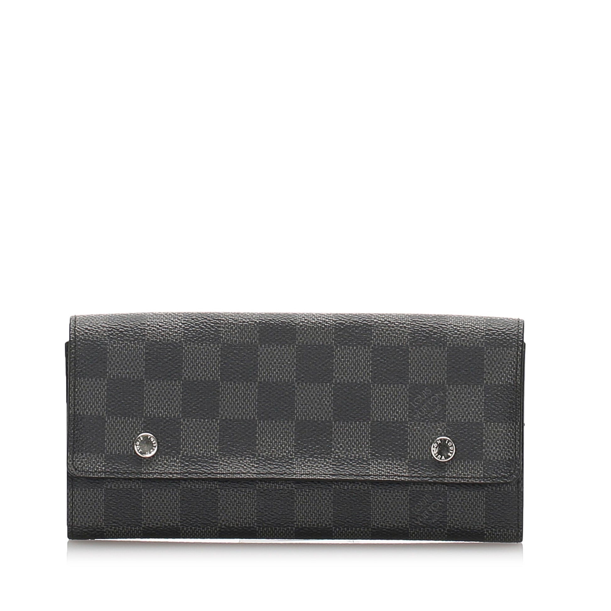 Louis-Vuitton Louis Vuitton Damier Graphite Portefeuille Long Modulable Wallet Black