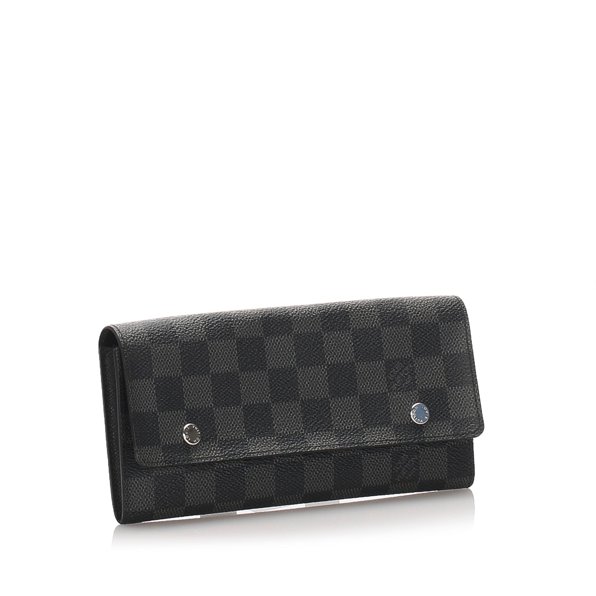 Louis-Vuitton Louis Vuitton Damier Graphite Portefeuille Long Modulable Wallet Black
