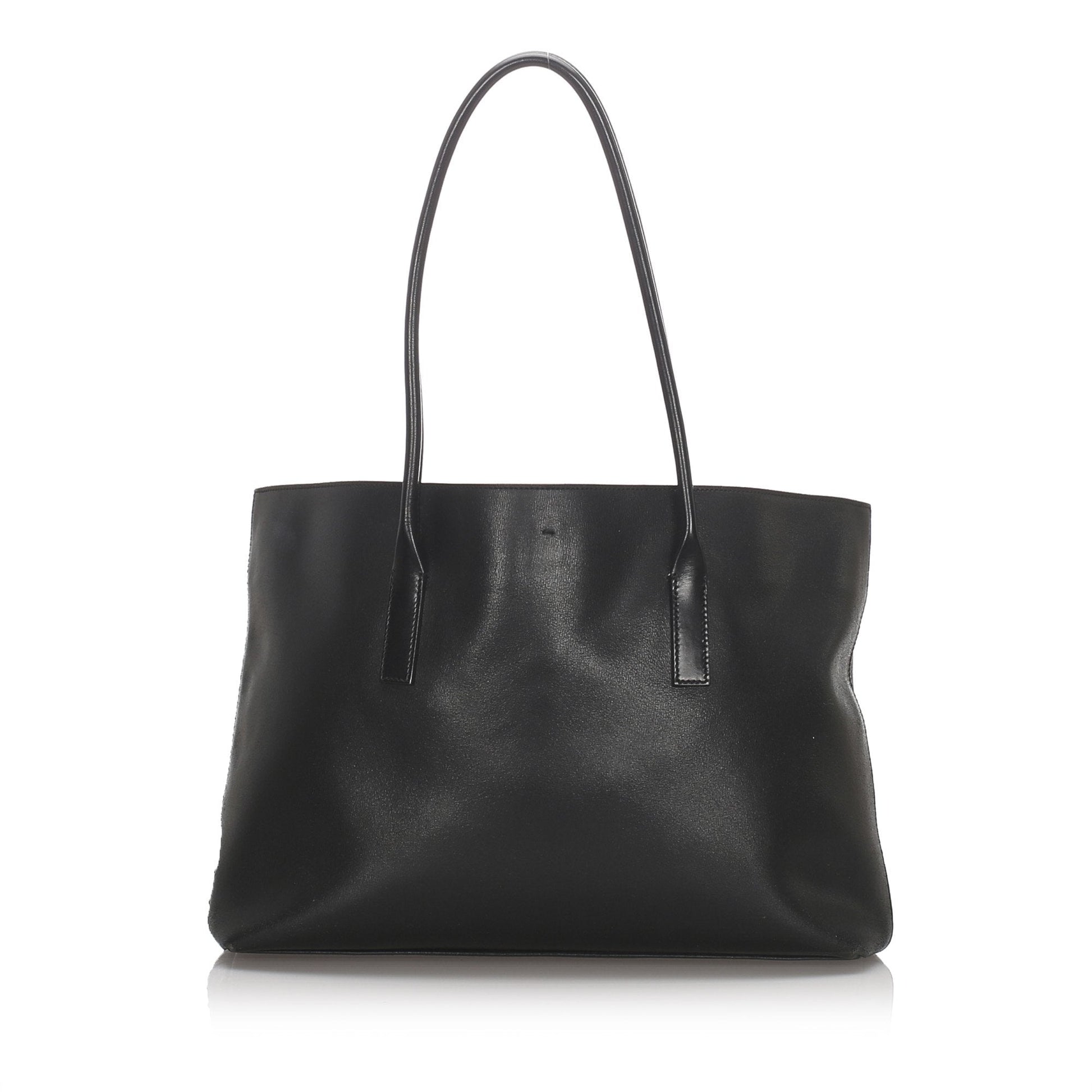 Prada Calf Tote Bag Italy Leather Calf Leather Black Tote Bag Italy