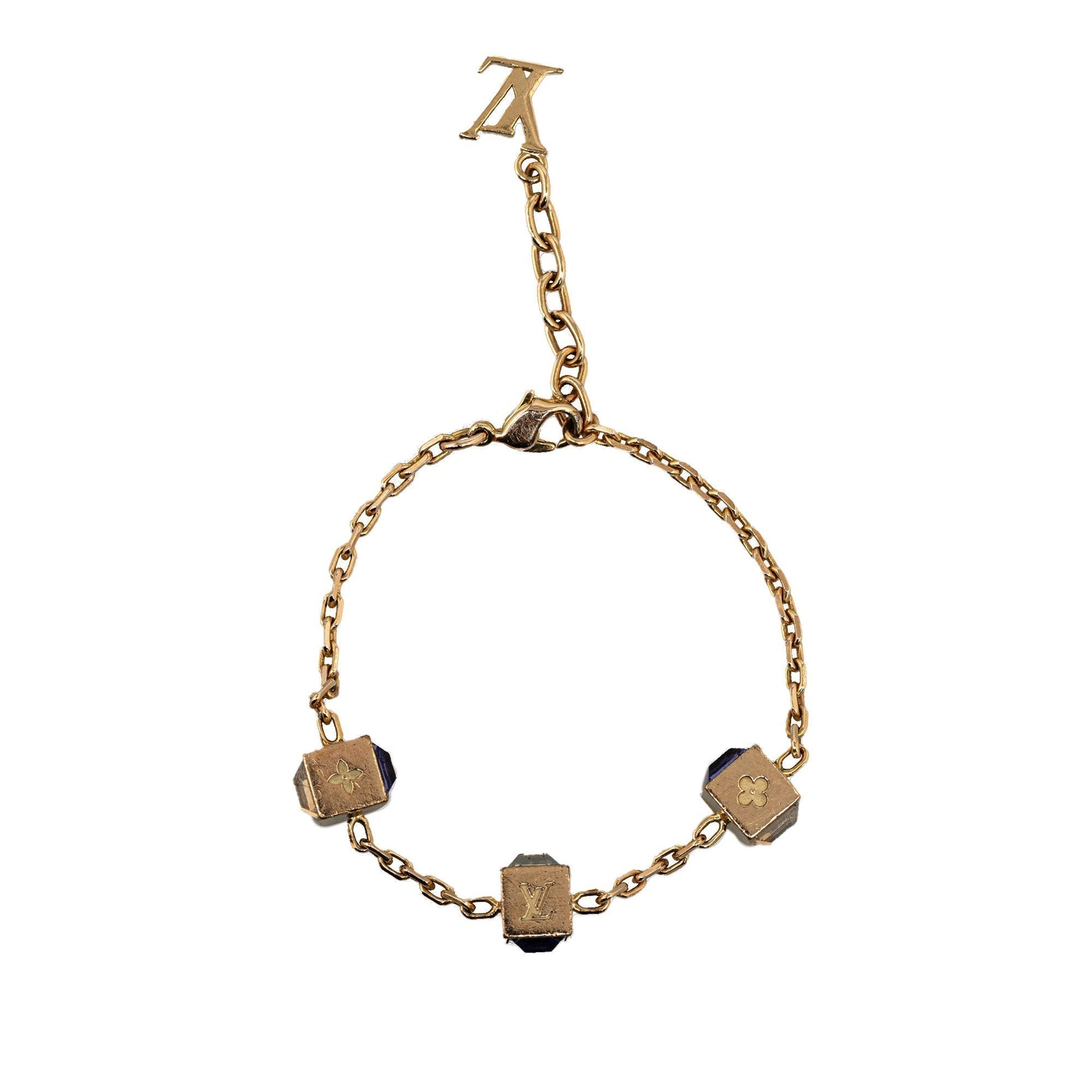 Gold Louis Vuitton Gamble Crystal Bracelet