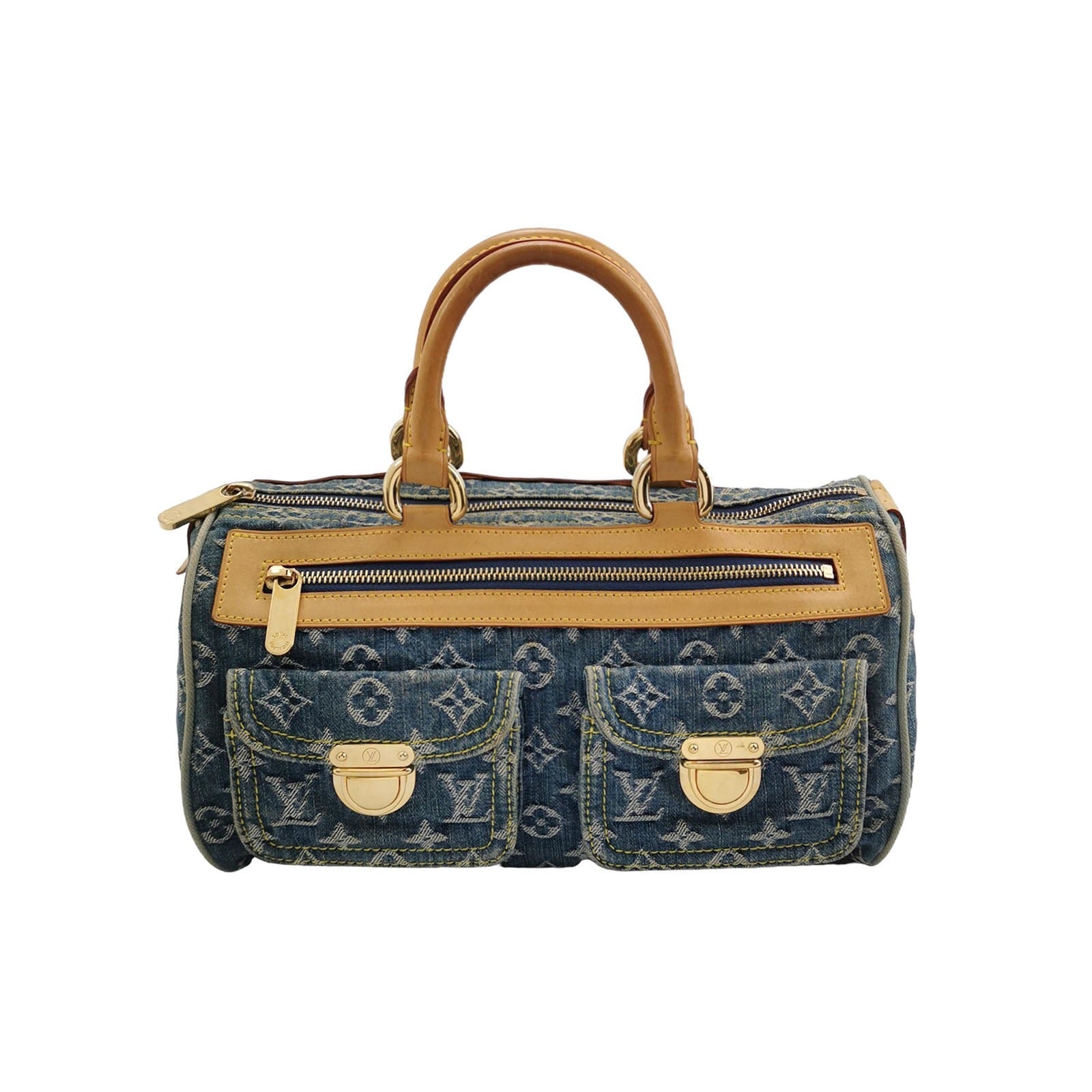 Louis Vuitton Denim Neo Speedy Boston Blue Travel Bag