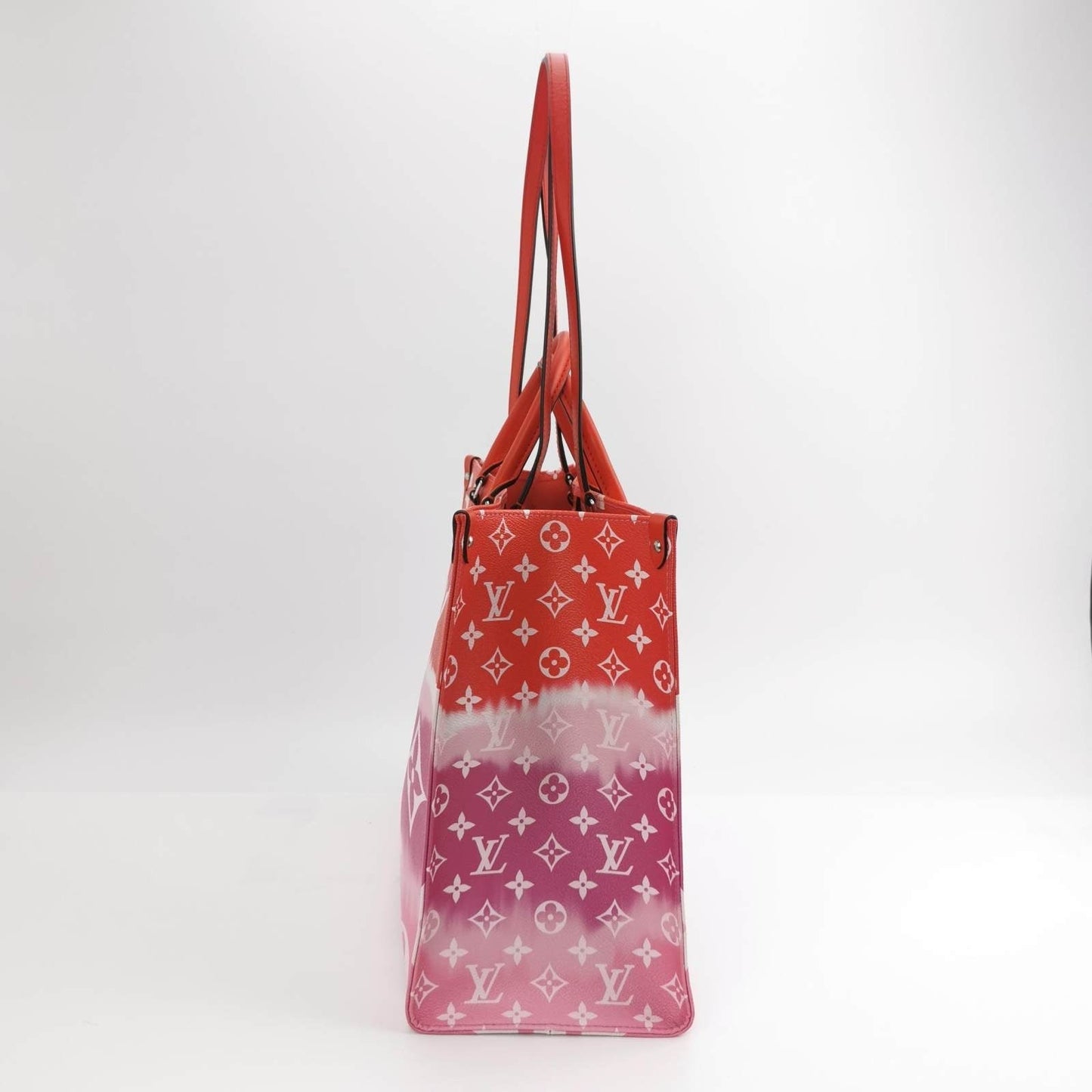 Louis Vuitton OnTheGo Escale Rouge GM Monogram Canvas Leather Brown Tote Bag