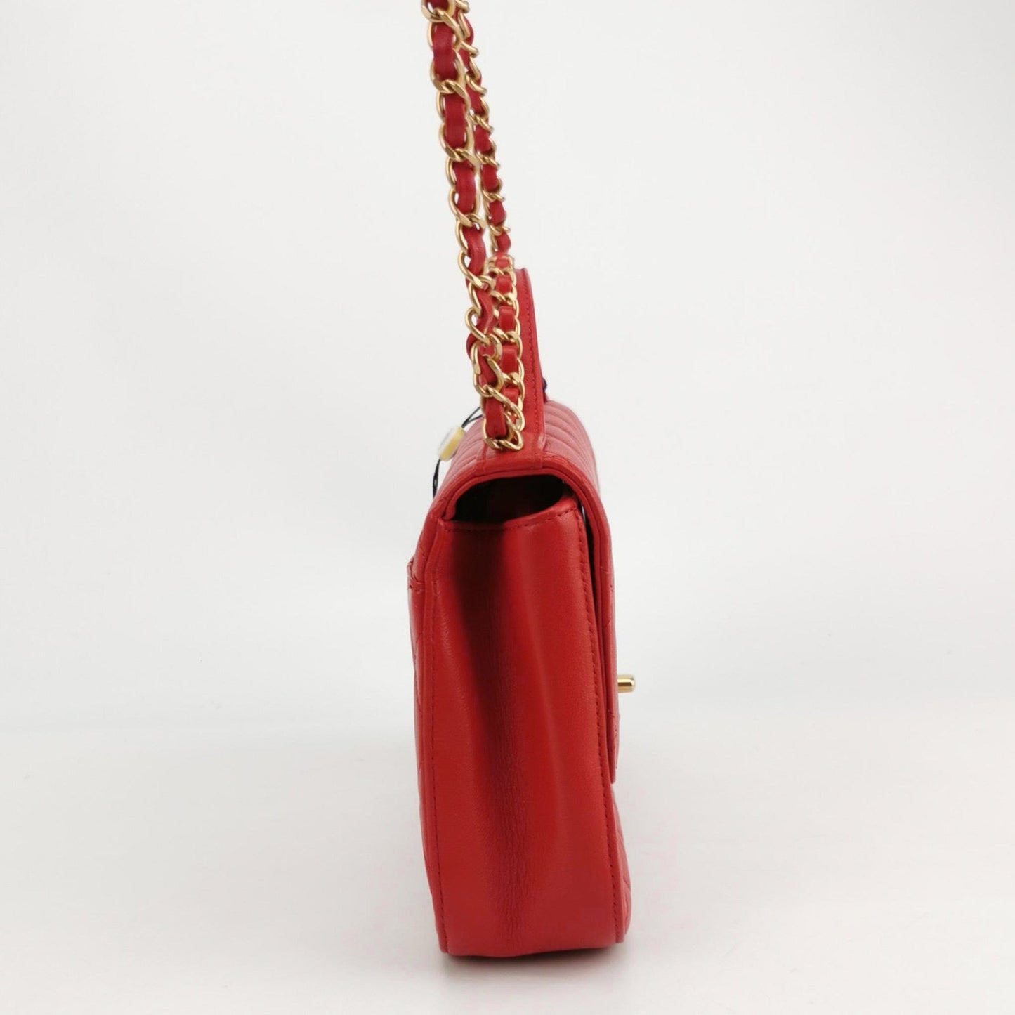 Chanel Infinity Top Handle Caviar Flap Satchel Red Leather Satchel Bag