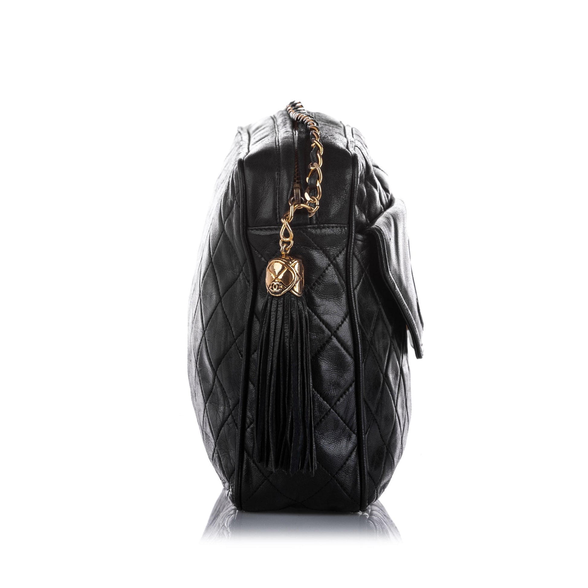Chanel CC Classic Lambskin Crossbody Bag Leather Black