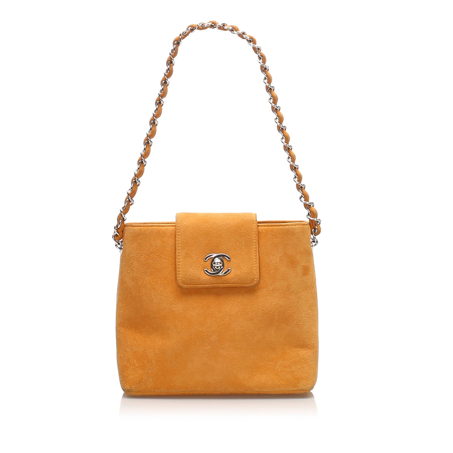 Chanel CC Handbag Orange Suede