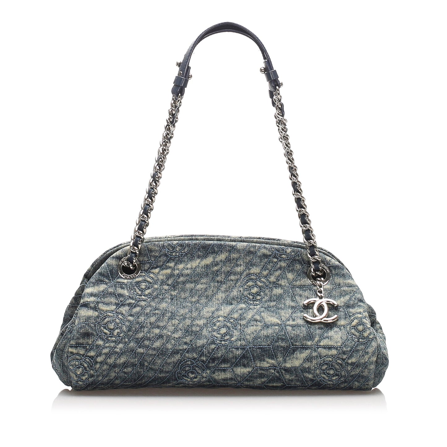 Chanel Camellia Mademoiselle Shoulder Bag Denim Blue