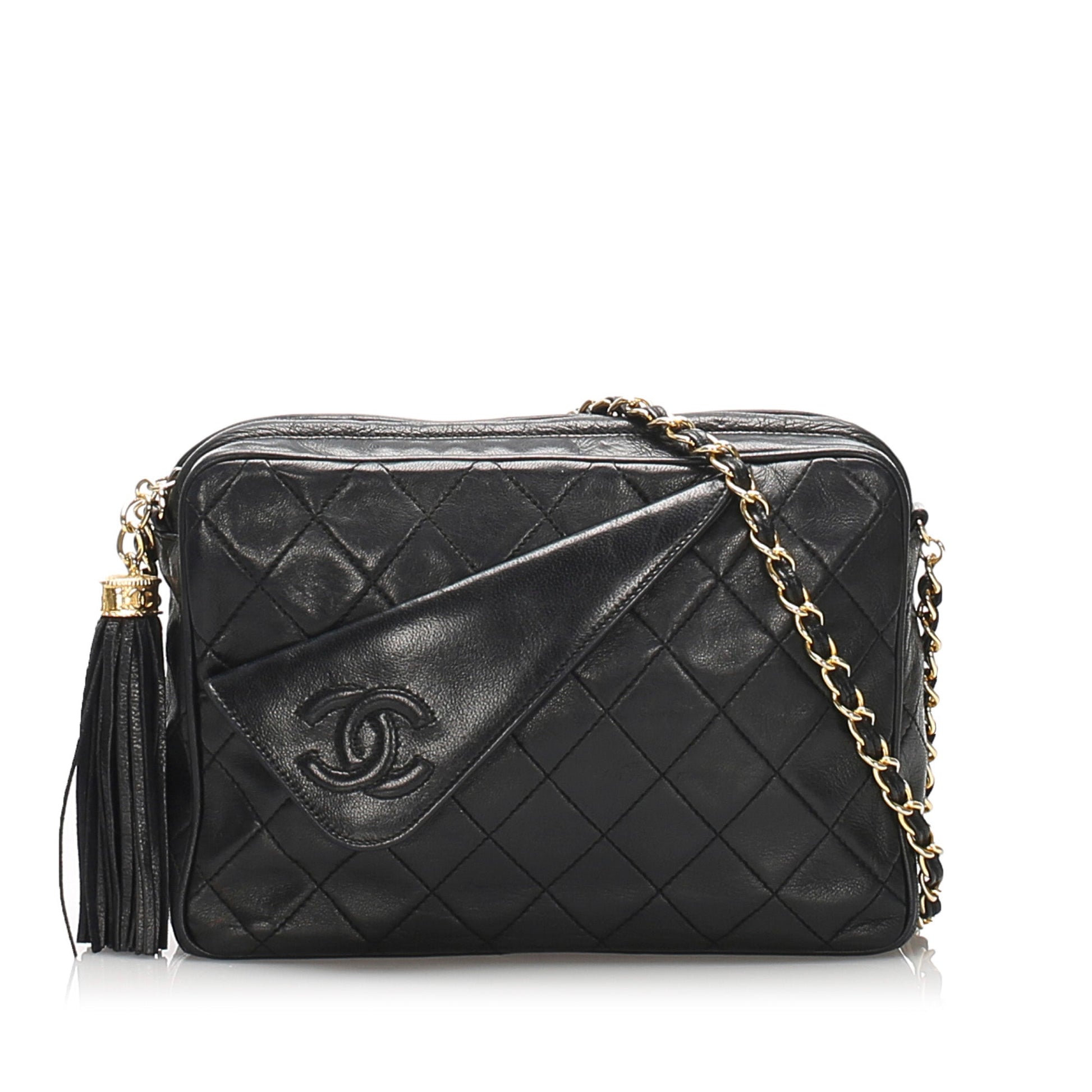 Chanel Lambskin Chain Shoulder Bag Leather Matelasse