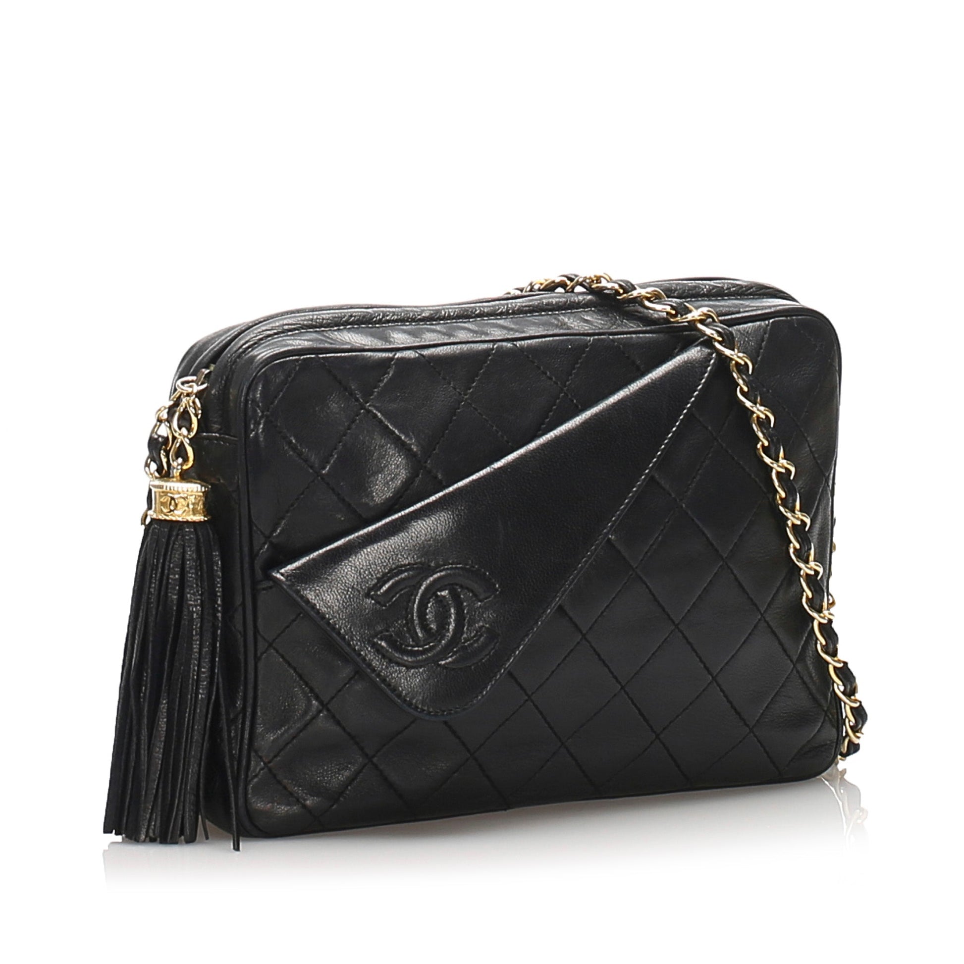 Chanel Lambskin Chain Shoulder Bag Leather Matelasse