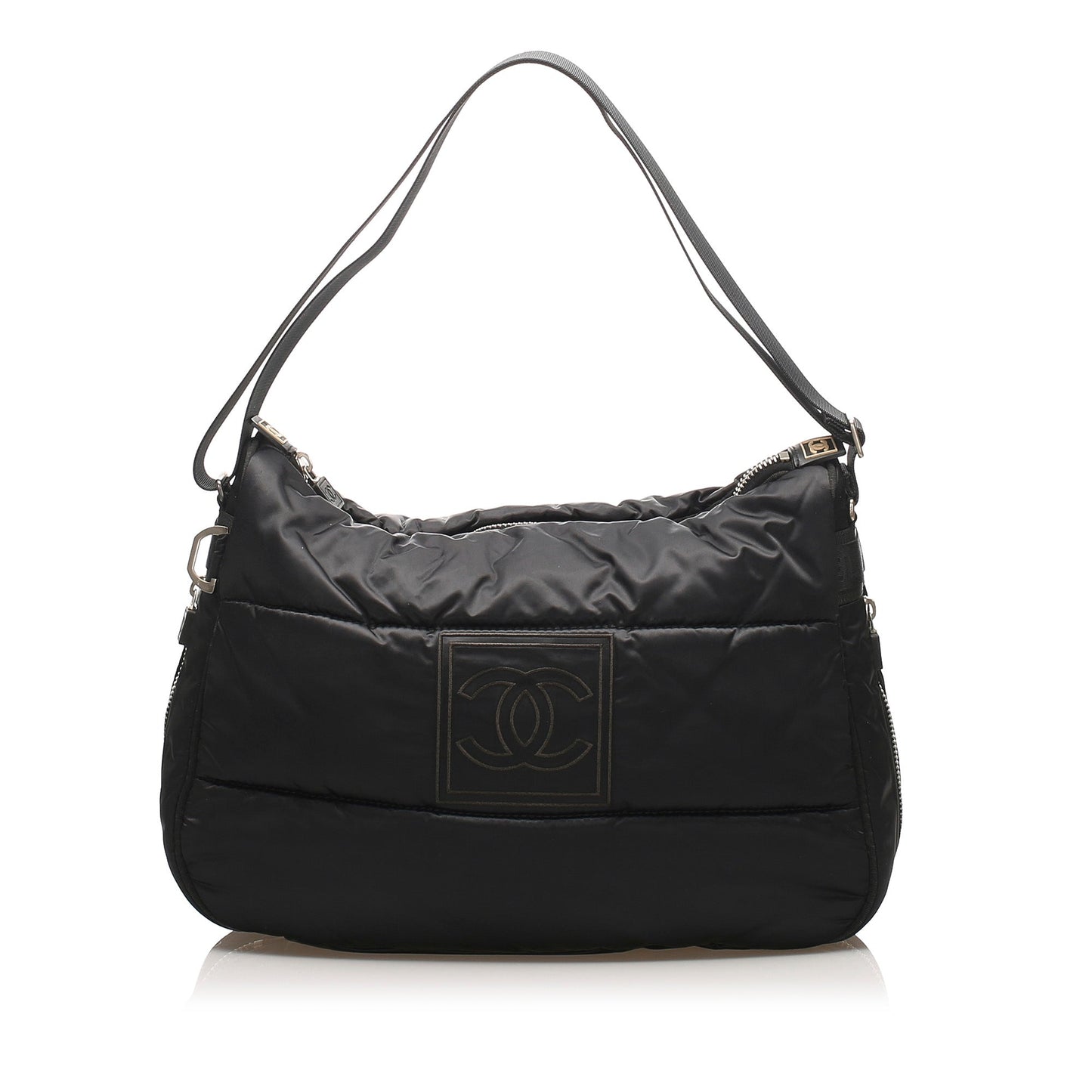 Chanel Sport Line Chain Shoulder Bag Nylon Black