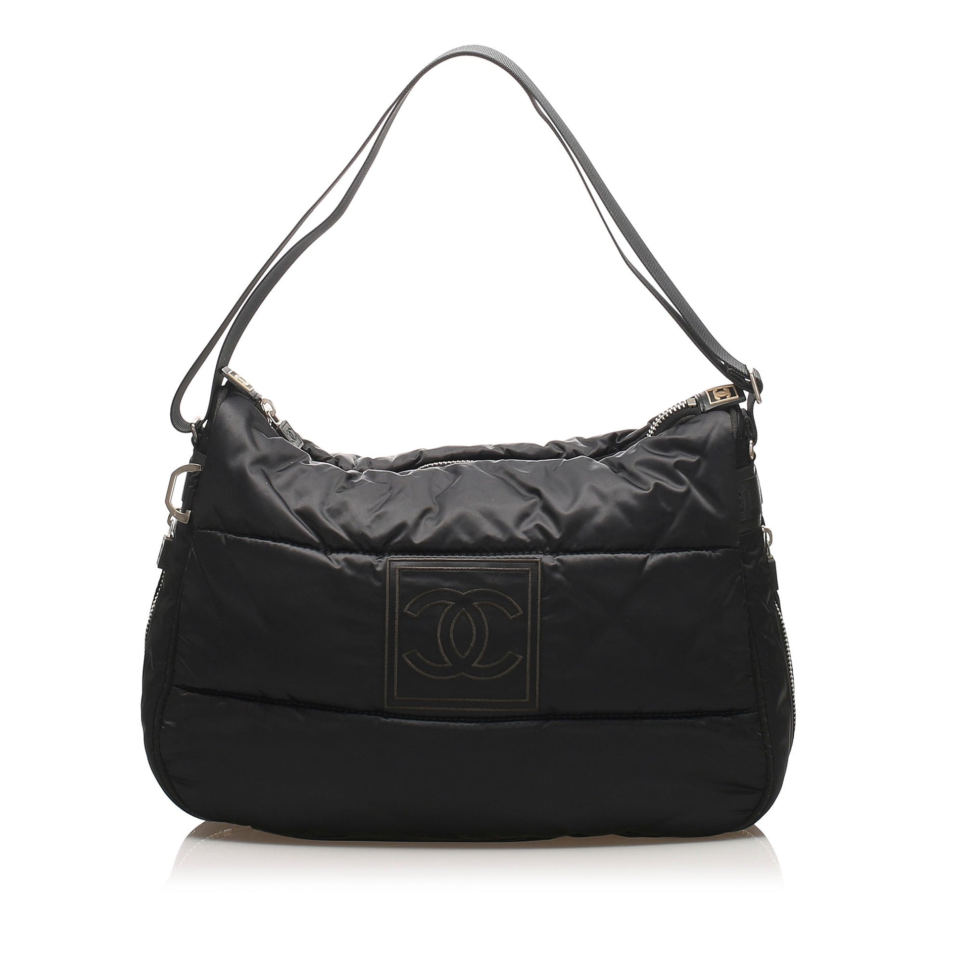 Chanel Sport Line Chain Shoulder Bag Nylon Black