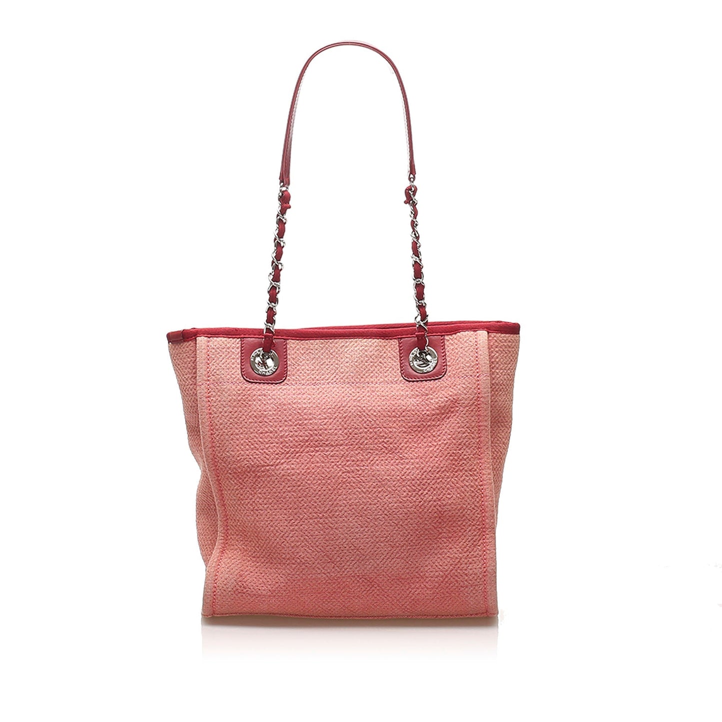 Chanel Deauville Tote Bag Canvas Pink