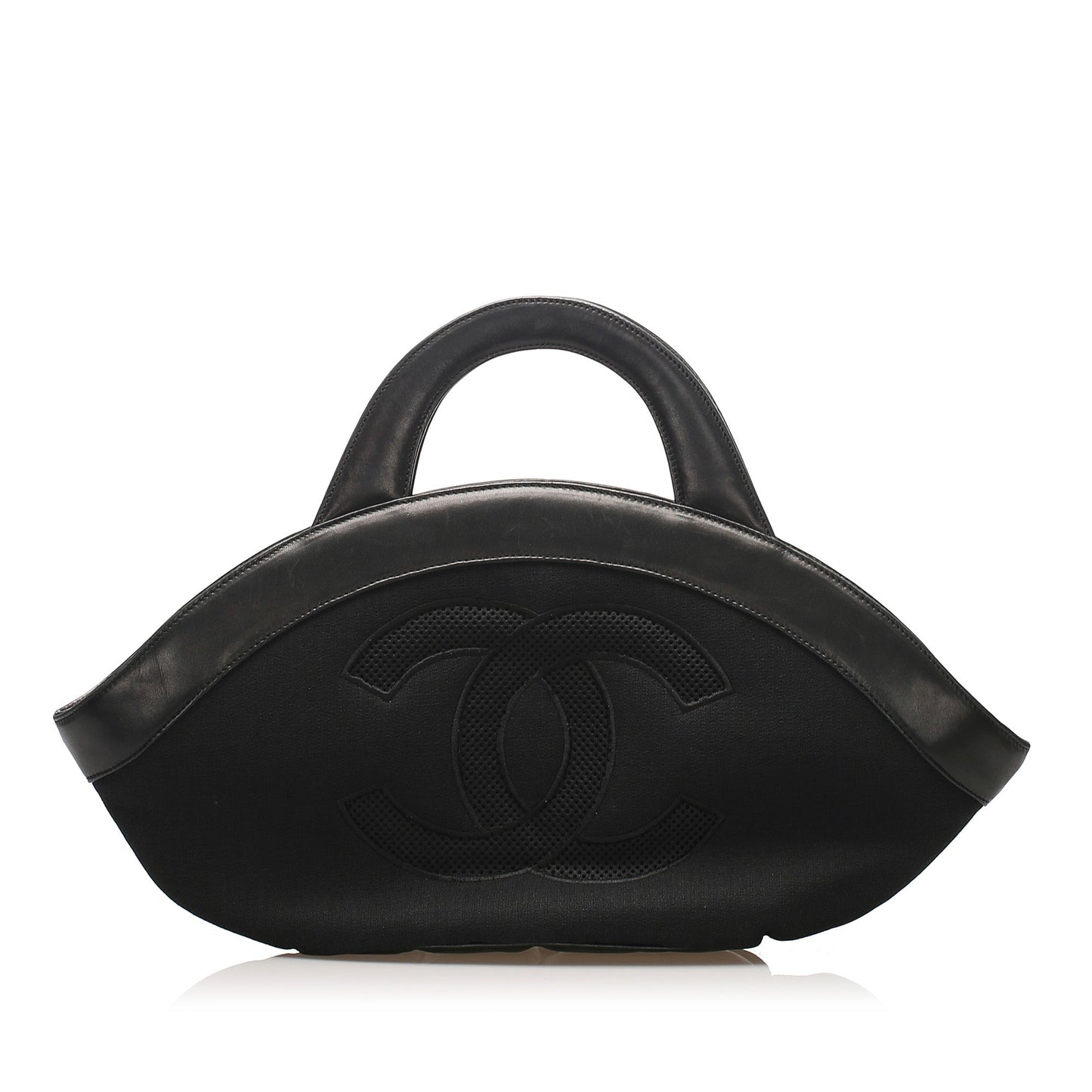 Chanel Camelia Handbag Leather Black