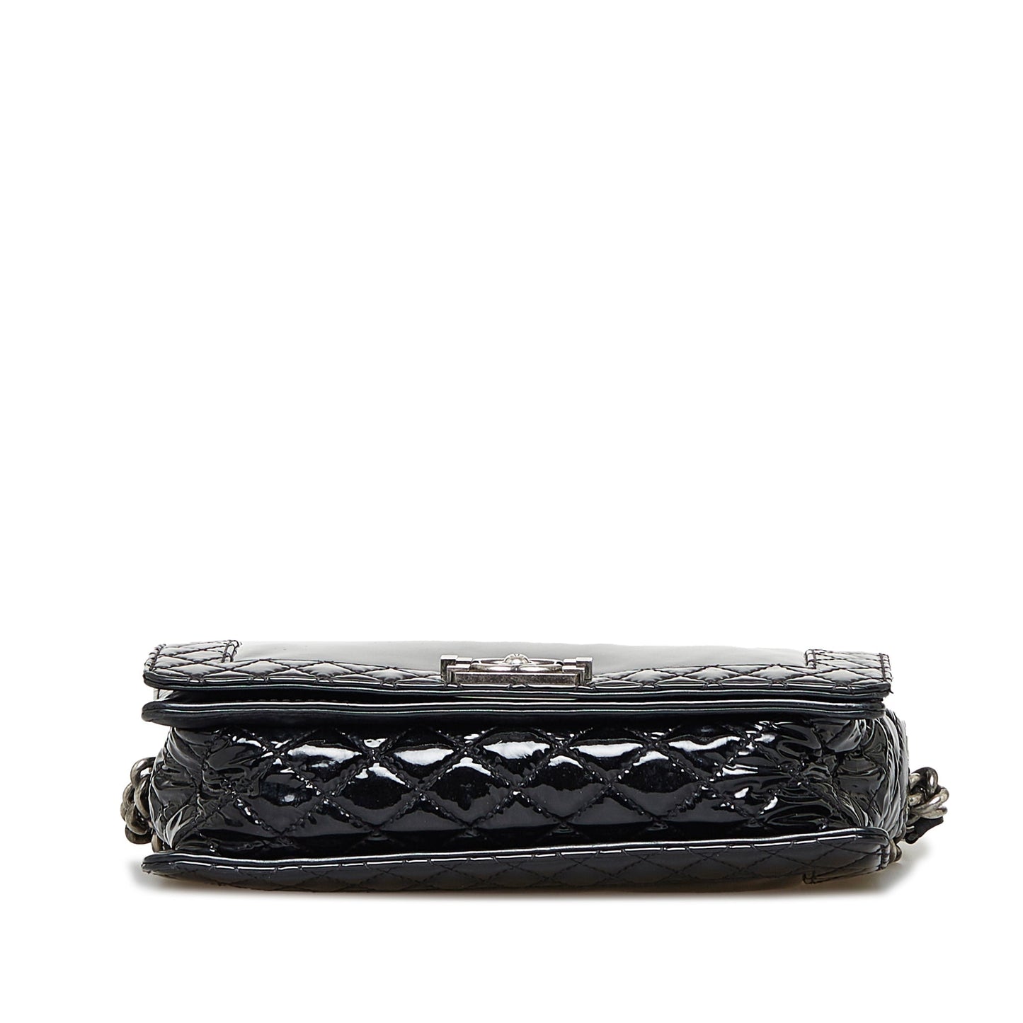 Black Chanel Medium Patent Reverso Boy Flap Crossbody Bag
