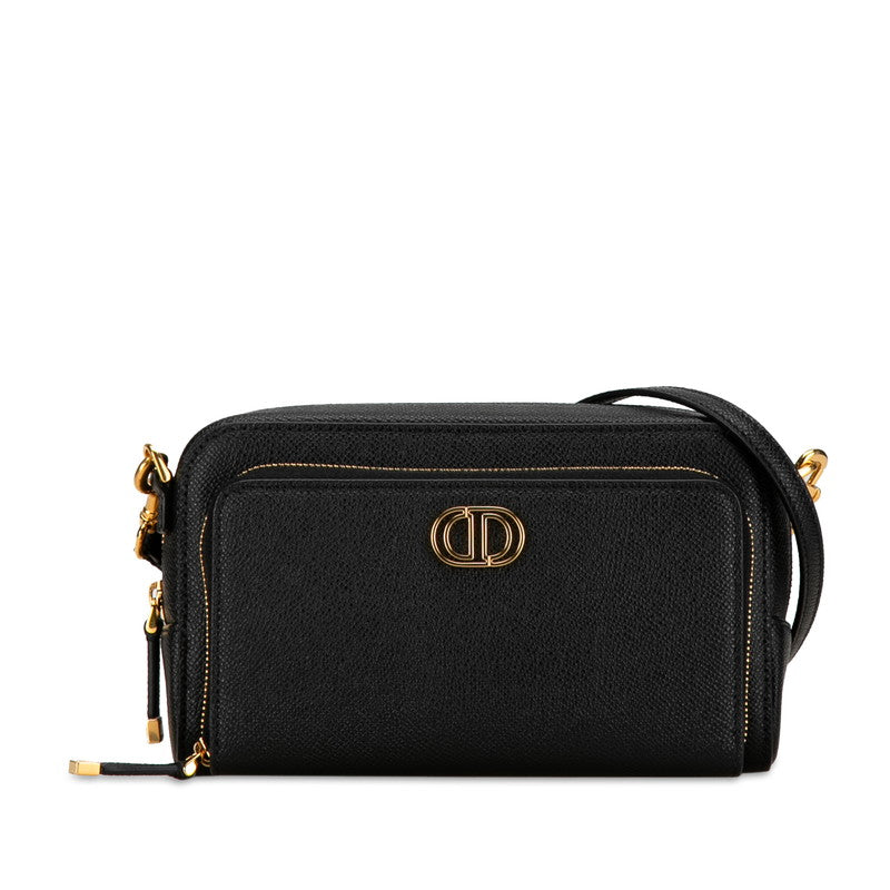 Dior Caro Double Pouch 2Way Shoulder Bag Leather
