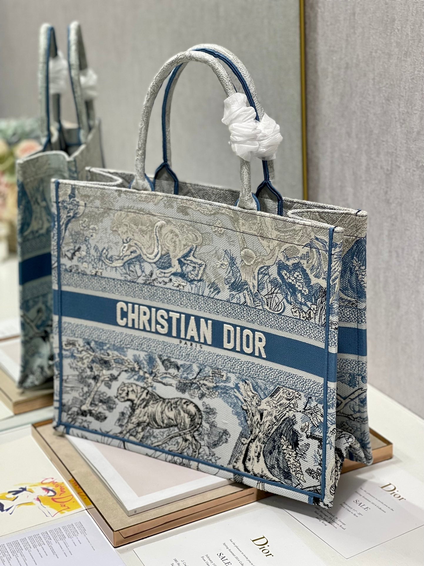 Book Cd Blue Large Book Tote Bag