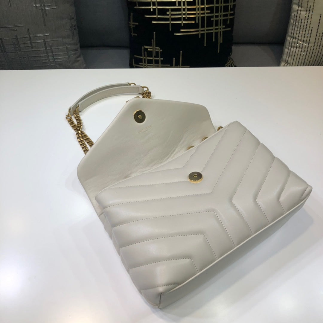 YSL Saint Laurent YSL Top Quality Loulou Bag In Matelassã White Small Travel Bag