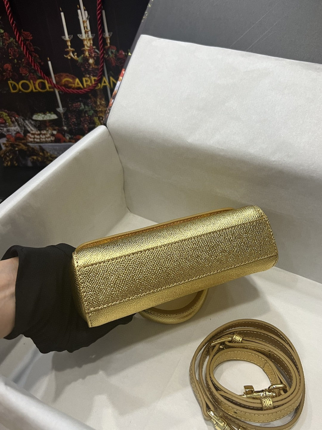 Sicily Dauphine Top Qualityã Gold Small Travel Bag