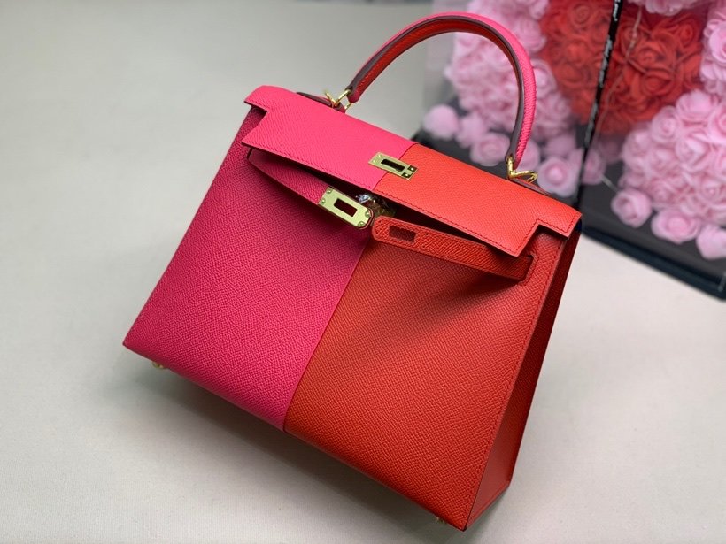 Top Quality Kelly Sellier Epsom Bag For Red Pink Shoulder Bag