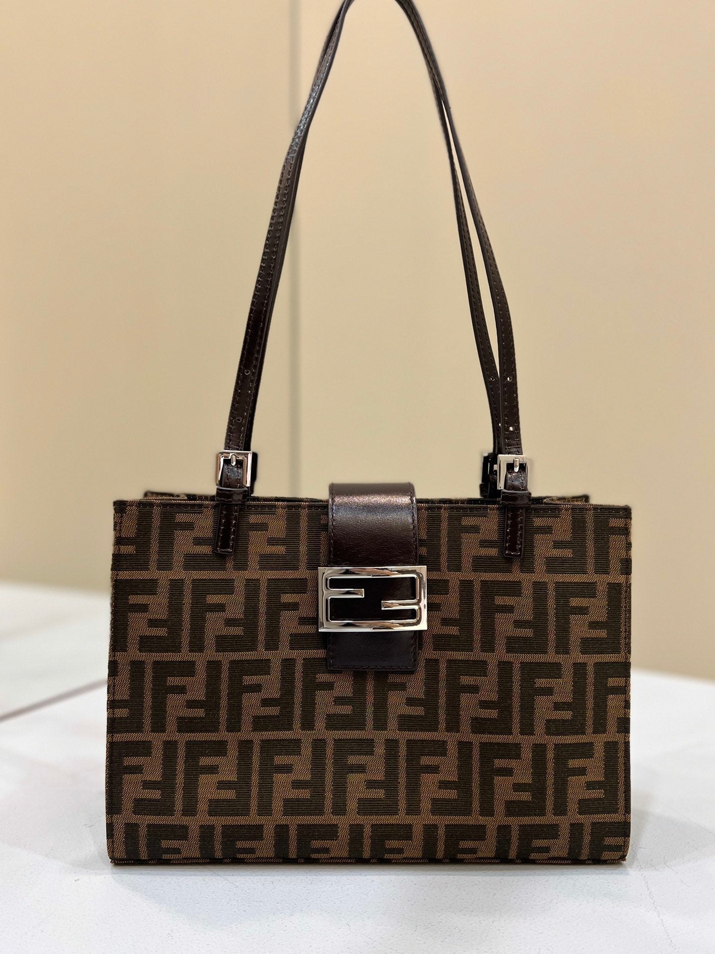 Fi Baguette Tote For Woman Brown Tote Bag