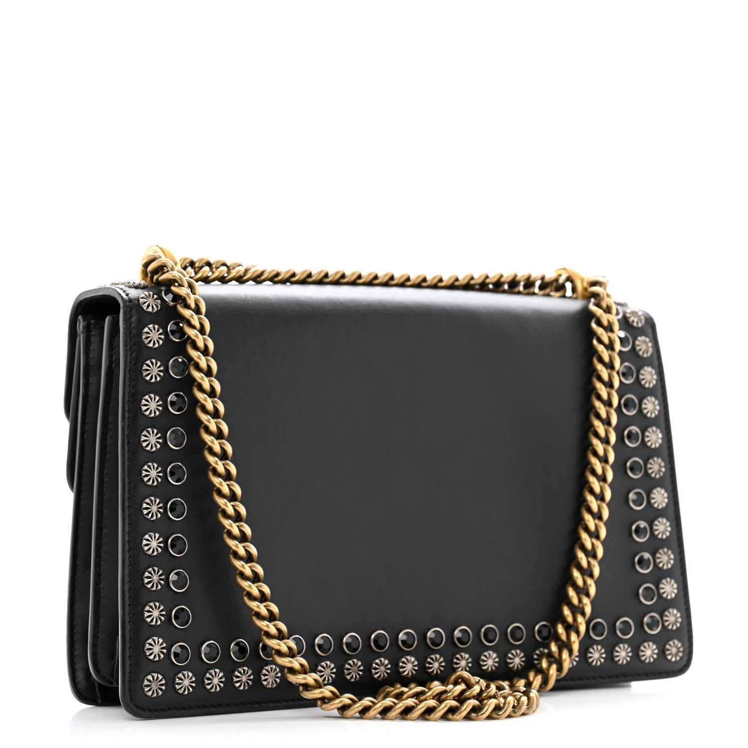 Gucci Calfskin Studded Small Dionysus Shoulder Bag Black