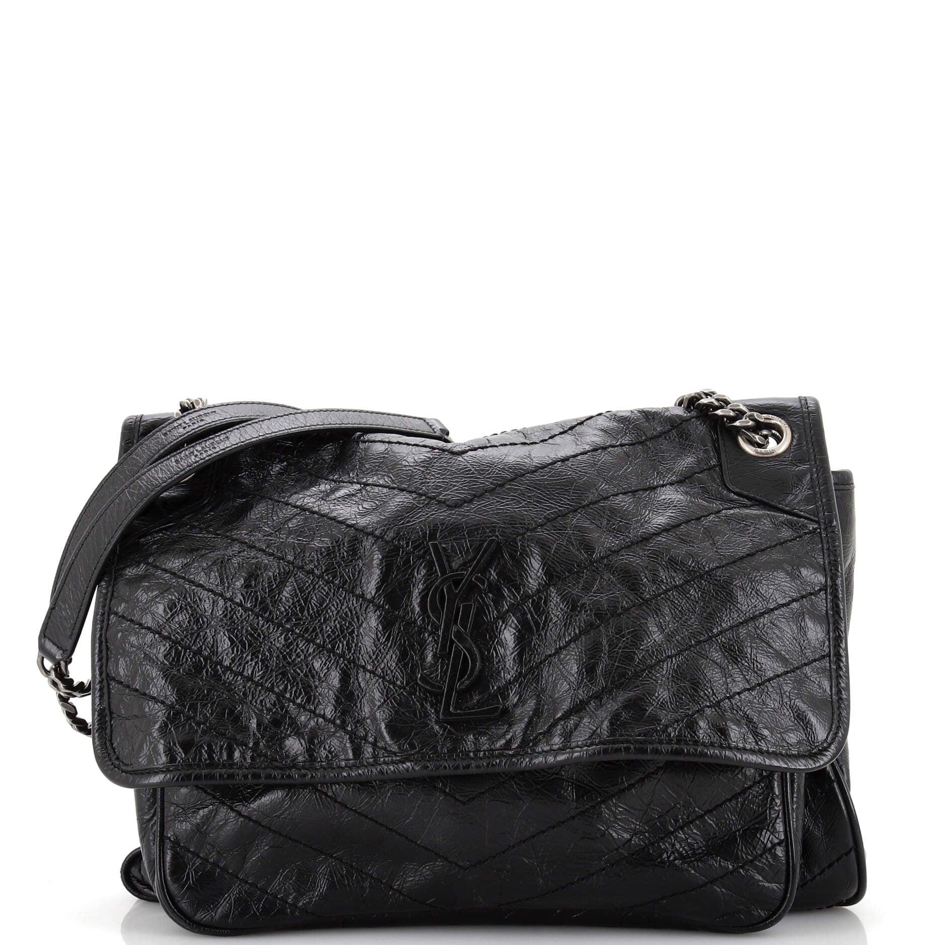 YSL Saint Laurent Saint Laurent Trending Niki Chain Flap Bag Leather Matelasse Travel Bag Leather Large