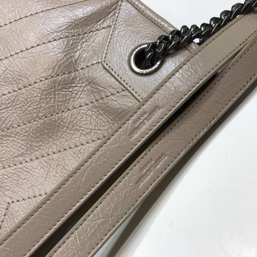 YSL Saint Laurent Niki Shopping 12in 32cm Beige Medium Handbag