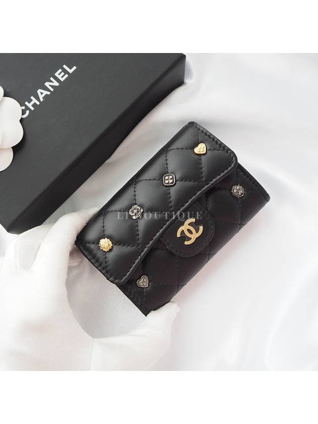 WoMen's Classic Charm Gold Leather Cross Bag Black Chanel