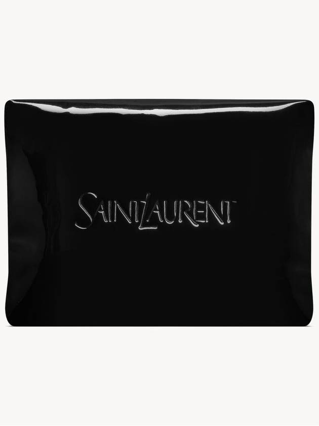 YSL Saint Laurent Saint Laurent Trending Puffy Patent Pouch Travel Canvas Black Travel Bag